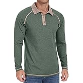 Sailwind Mens Long Sleeve Polo Shirts Cotton Fashion Casual Raglan Golf Shirts