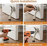 Gotega 2 Pack Kick Down Door Stops Adjustable Height Rubber Tip Heavy Duty Floor view 8