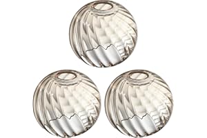 CJY CHENJINYAN 6.3 Inch Replacement Clear Wave Glass Lamp Shade Light Fixture,for Wall Sconce Pendant Light Ceiling Light Chandelier Replacement Shade (Amber Glass, 3 Pack)