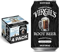 Virgil's Root Beer Handcrafted Soda, Pack of 4 (12 fl oz Cans each) - Naturally Bold made with Cane Sugar and 15 Roots & Spic