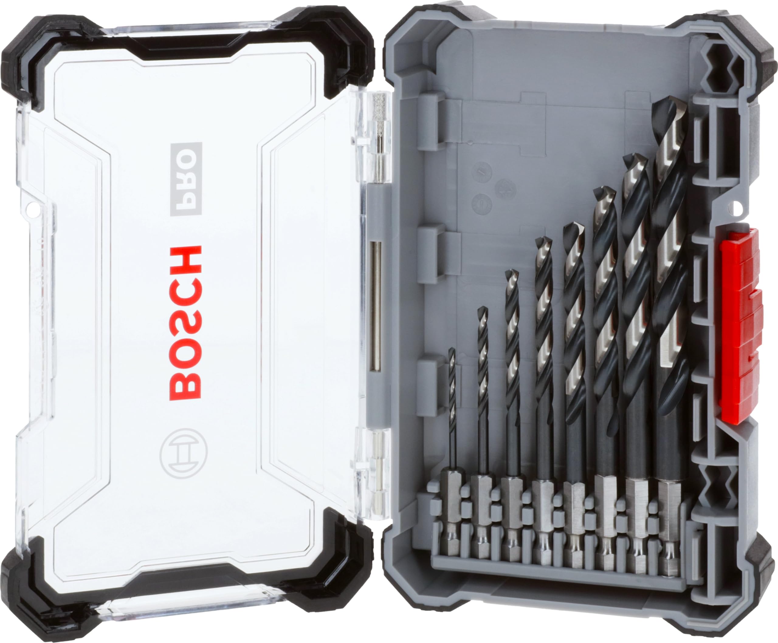 Bosch 8X PRO Metal HSS-G Impact Twist Drill Bit Set (for Non-Ferrous Metals, Steel, Ø 2,0, 3,0, 4,0, 5,0, 6,0, 7,0, 8,0, 10,0 mm, Professional Accessory Impact Drill/Driver, Rotary Drill/Drivers)