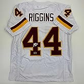 Facsimile Autographed John Riggins Washington White Reprint Laser Auto Football Jersey Size Men's XL