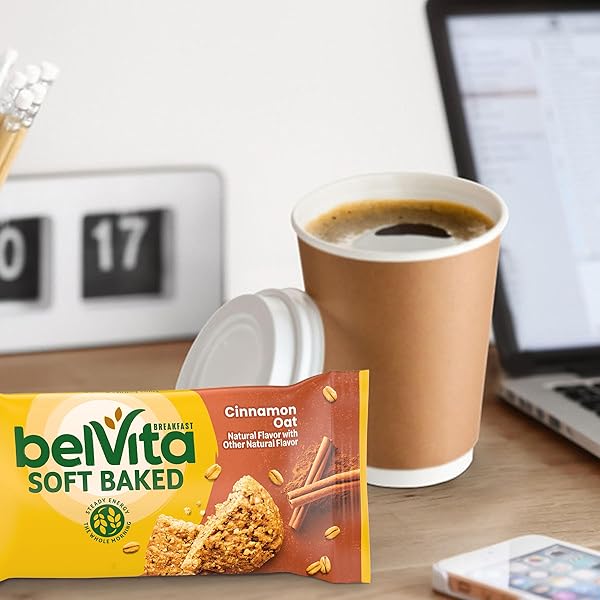 BELVITA SOFT BAKED BREAKFAST BARS, CINNAMON OAT, 5 PACKS (1 BISCUIT PER PACK)