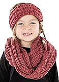 Funky Junque Girls' Beanie and Scarf Set, Ribbed