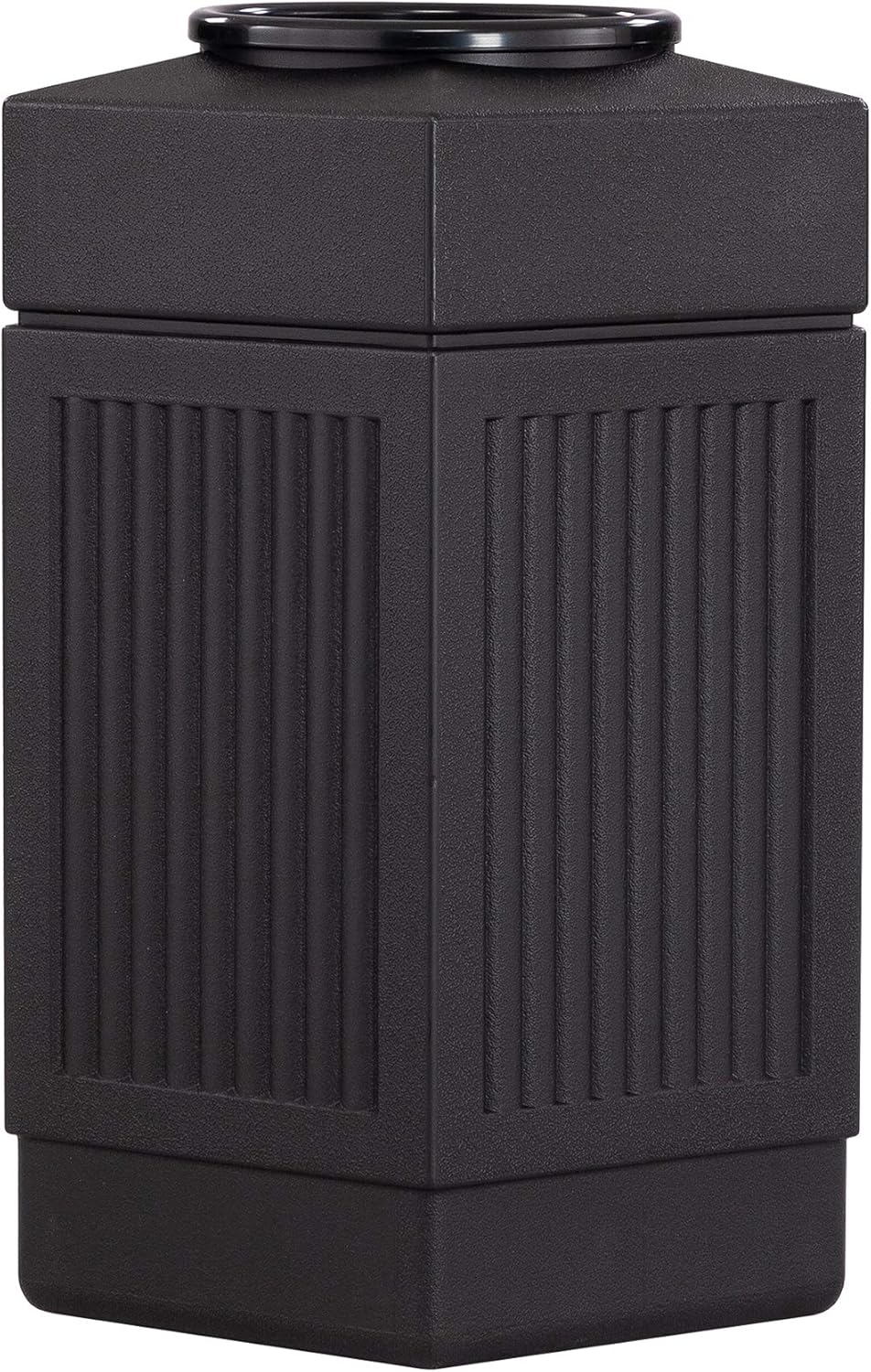 Safco Products Canmeleon Outdoor/Indoor Open Top Pentagon Trash Can , Black, Five Fluted Panels, 30-Gallon Capacity: Office Products