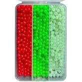 KAYYIPEX Fishing Beads in Dark Fishing Line Bead Saltwater Freshwater | Glow in The Dark, 3 Colors Red Green White, Freshwater Saltwater Fishing Rigs, Catfish Steelhead Lure Making