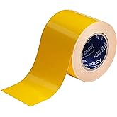 Brady ToughStripe Floor Marking Tape - Yellow, Non-Abrasive Floor Tape - 3" Width, 100' Length for Concrete, Harsh Conditions, Forklift, High Traffic Floors (104342)
