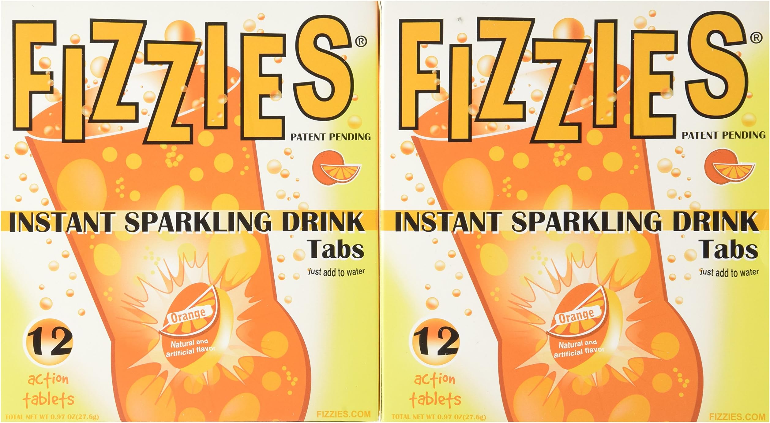 Fizzies Candy Drink Tablets, Orange (Pack of 6)