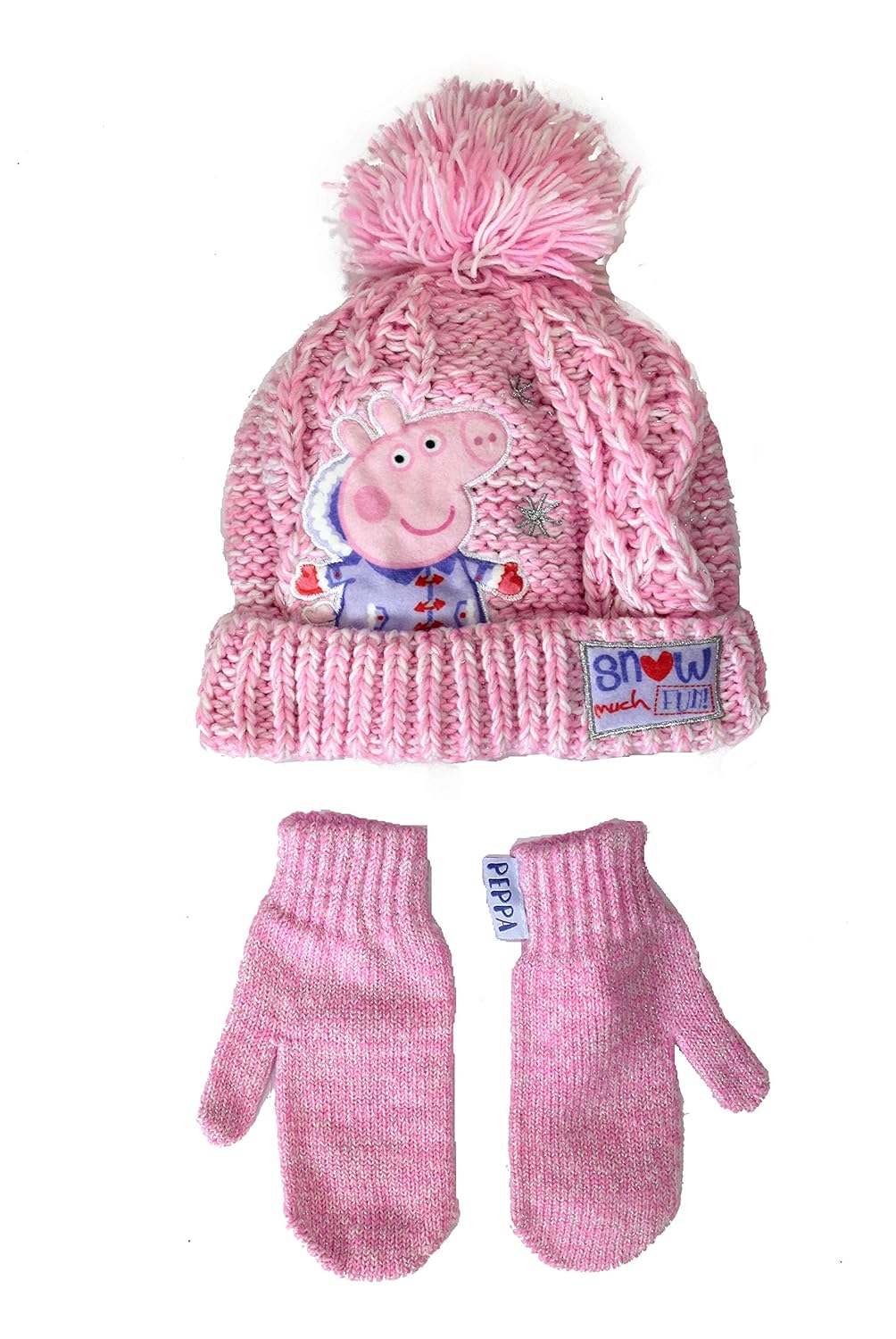 peppa pig hat and mittens