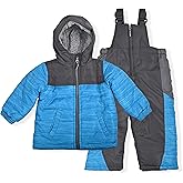 Arctic Quest Boys' Bib Snow Pants and Ski Jacket Water-Resistant Snowsuit For Kids Winter Hooded Jacket