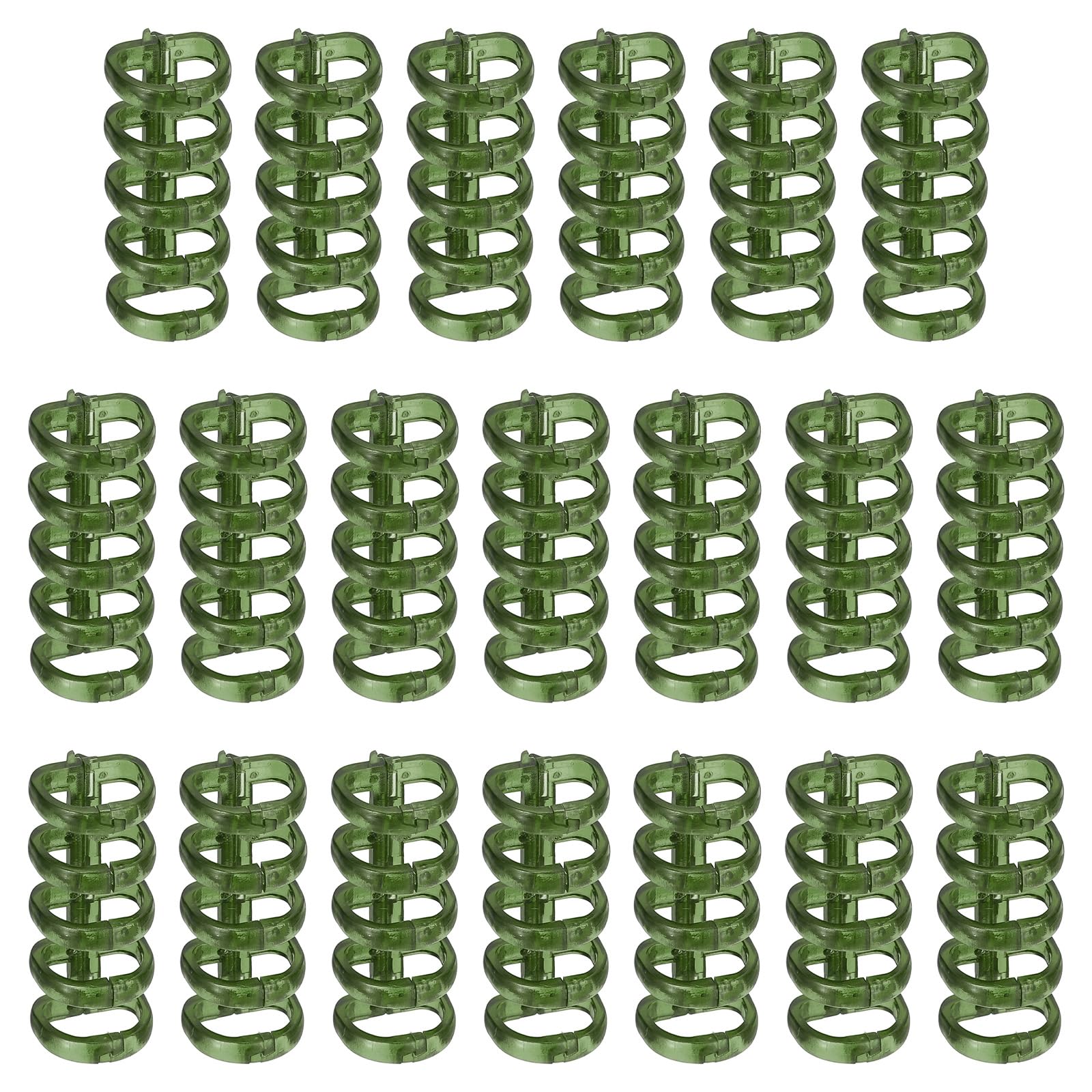 PATIKIL 5-Ring Binding Rings, 1.61"x 0.59"20 Pack Plastic Round Loose-Leaf Rings Comb Folio Binder for Notebook Album and Office Supplies, Dark Green