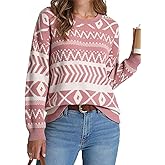 Dokotoo Women's Long Sleeve Crewneck Sweater 2026 Pullover Knit Tops Cozy Sweaters for Women Fall Clothes
