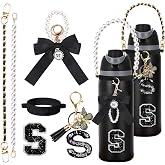 Mengayadi 6Pcs Letter Accessories for Owala Water Bottle 24oz 32oz 40oz, with Cute Initial Charm and Handle Strap, Compatible with Owala Free Sip, Kids Bottle,Stanley Cup Accessories