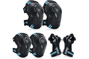 YOOXARMOR Adjustable Kids Knee Pads Elbow Pads Wrist Guards Set for 3-8 Years Child Protective Gear Set for Roller Skates,BMX,Bike,Cycling, Skateboard, Inline Skating, Scooter Riding Sports,Football