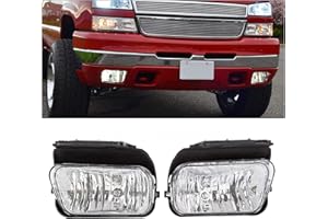 HECASA Pair Bumper Fog Lights Compatible with 2003-2007 Chevy Silverado 2002-2006 Chevy Avalanche Fog Lamps w/Bulbs Replacement for 15190983 15190982 GM2593127 GM2592127