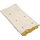 Creative Co-Op Hand-Woven Reclaimed Cotton Crocheted Throw with Diamond Pattern, Multicolor