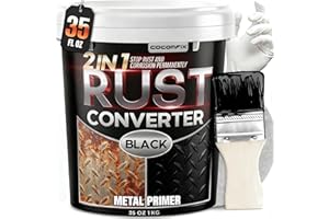 COCOMFIX 2 in 1 Ultra Rust Converter & Metal Primer, 35 oz Car Heat-Stable Rust Reformer & Encapsulator Paint for Trailer, Truck Chassis, Frame, Rust Inhibitor & Neutralizer for Metal Surfaces With Long-Term Protection, Matte-Black