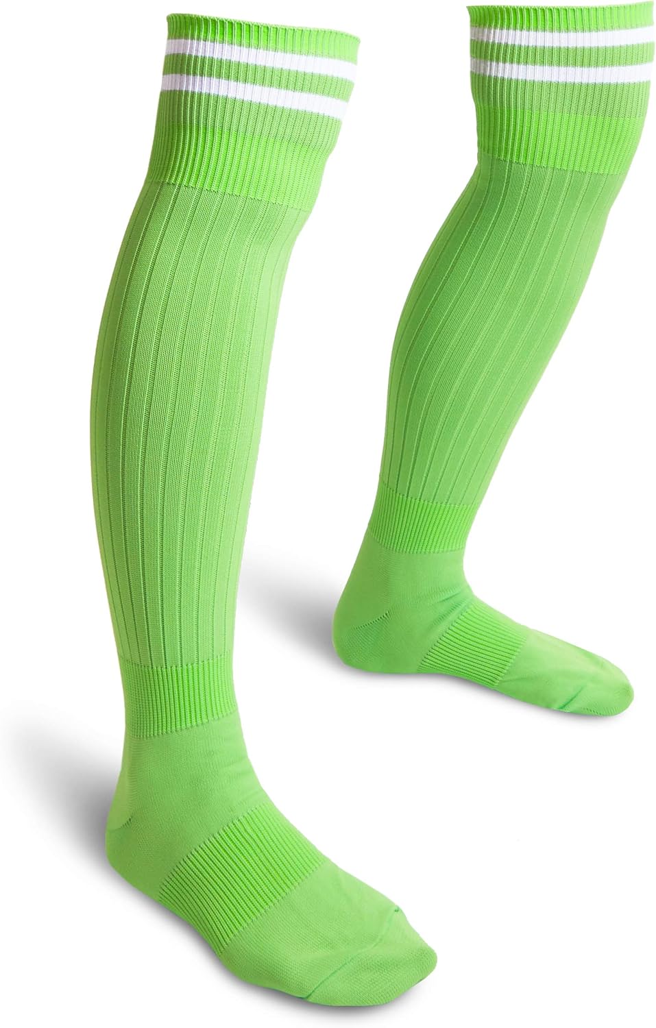 Green Knee High Soccer Socks (Unisex, Large, 3 Pairs): Clothing