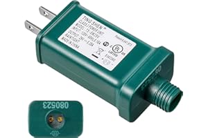 Enhon 29V LED Power Supply, UL Certification LED Transformer Replacement Class 2 Power Supply, Low Voltage Transformer US Plug Adapter for Christmas Tree Light, Green, Left Positive(TS-8W29V)