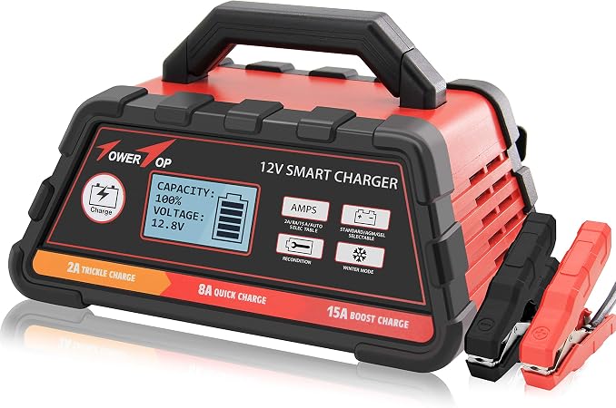Amazon Com 2 8 15a 12v Smart Battery Charger Maintainer Fully Automatic With Winter Mode Automotive