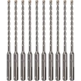 Sabre Tools 10-Pack SDS Plus 3/16" x 6" Rotary Hammer Drill Bits, Carbide Tipped for Brick, Stone and Concrete