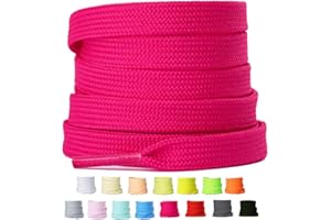 Olukssck 2 Pairs Flat Shoe Laces for Sneakers, 5/16'' Athletic Shoelaces