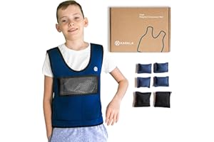 Harkla Weighted Vest for Kids - Neoprene Compression Vest - Ages 10+ - Adjustable Kids Weighted Vest with 2lb Weight - Breath