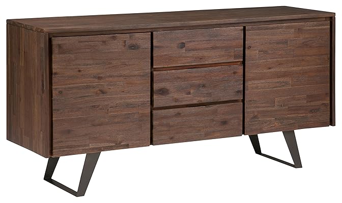 Simpli Home Lowry 60-Inch Solid Acacia Wood and Metal Sideboard