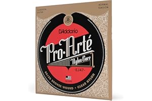 D'Addario Guitar Strings - Pro-Arte Classical Guitar Strings - EJ47 - Nylon Guitar Strings - 80/20 Bronze Wound, Nylon Core - Normal Tension