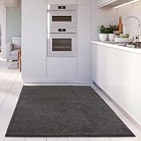 THE RUGS Living Room Rug Shaggy 30 mm Thick 140x200 Dark Grey view 3