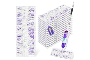 BISENKUD 15 Count Disposable Power Mop Refills for PowerMop Multi-Surface Mop, Spray Cleaning Repalcement Pads