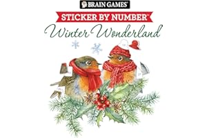 Brain Games - Sticker by Number Compact Edition: Winter Wonderland | 7x7 Inches | Cozy Winter Activity, Travel Size Activity 