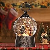 Nativity Snow Globe Christmas Snow Globe Lantern, Light up Nativity Sets for Christmas Indoor Decor, Silent Night Music with Swirling Glitter, USB Powered & Battery Nativity Scene Holy Family