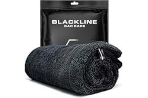 Blackline 24"x36" Twisted-Loop Drying Towel, 1300GSM, Streak Free, Lint Free, Reusable - Car Accessories, Bath Towels, Microfiber Cleaning Cloth - One Pass is All You Need