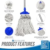TDBS Kentucky Mop Set Blue Industrial Cotton Mop Heads Aluminium Handle view 2