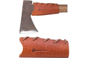 Leather Axe Collar Guard, Axe Handle Wraps Covers for Gardening Picks or Camping Axes Protector (Axe Collar 03)