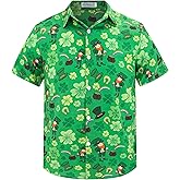 Yoimira Hawaiian Shirts for Boys, Button Down Short Sleeve Tropical Print, Kids Summer Beachwear Tops 7-14 Years