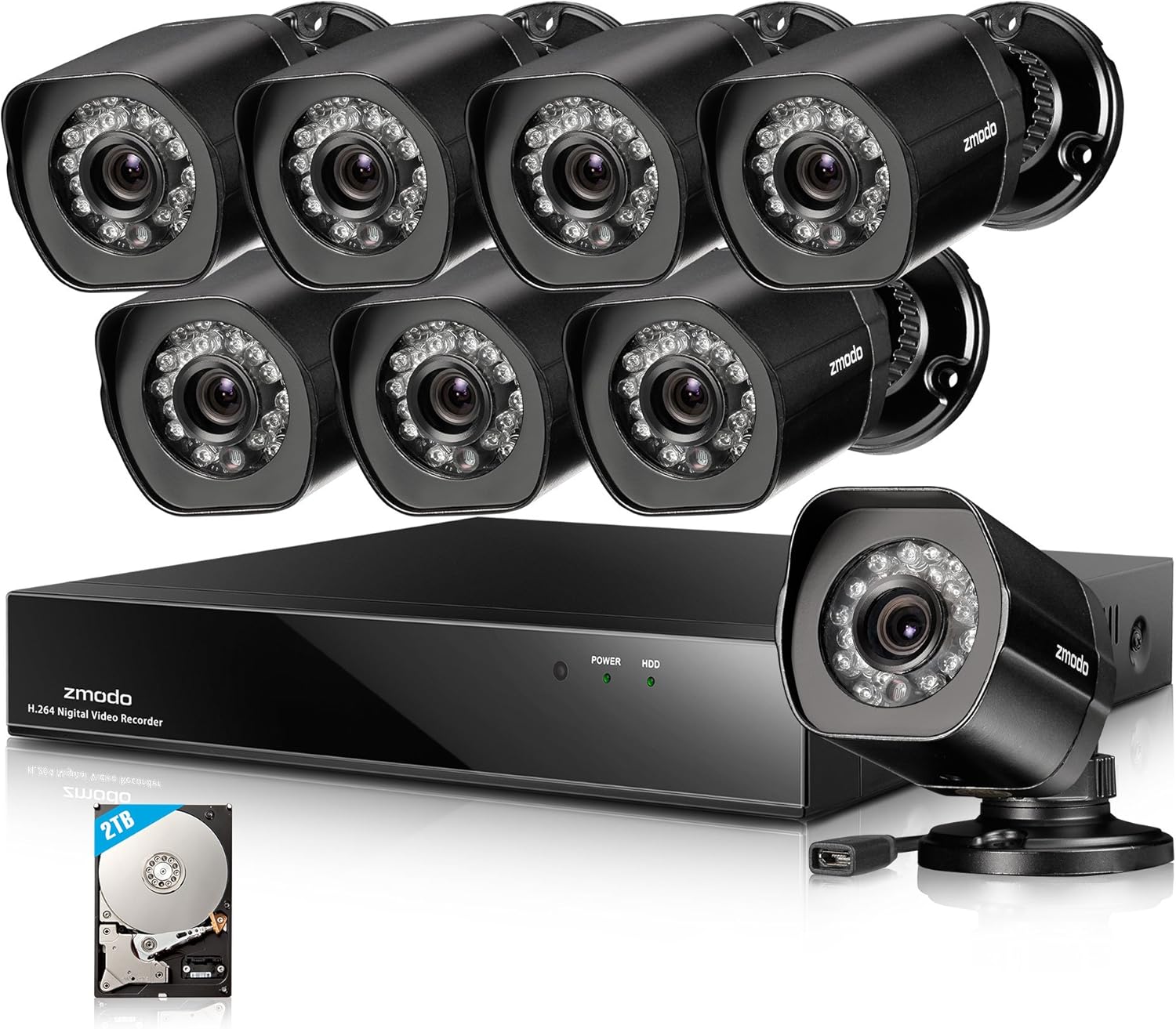 Zmodo Full 1080p HD 8 Channel 8 Camera sPoE Home Security System