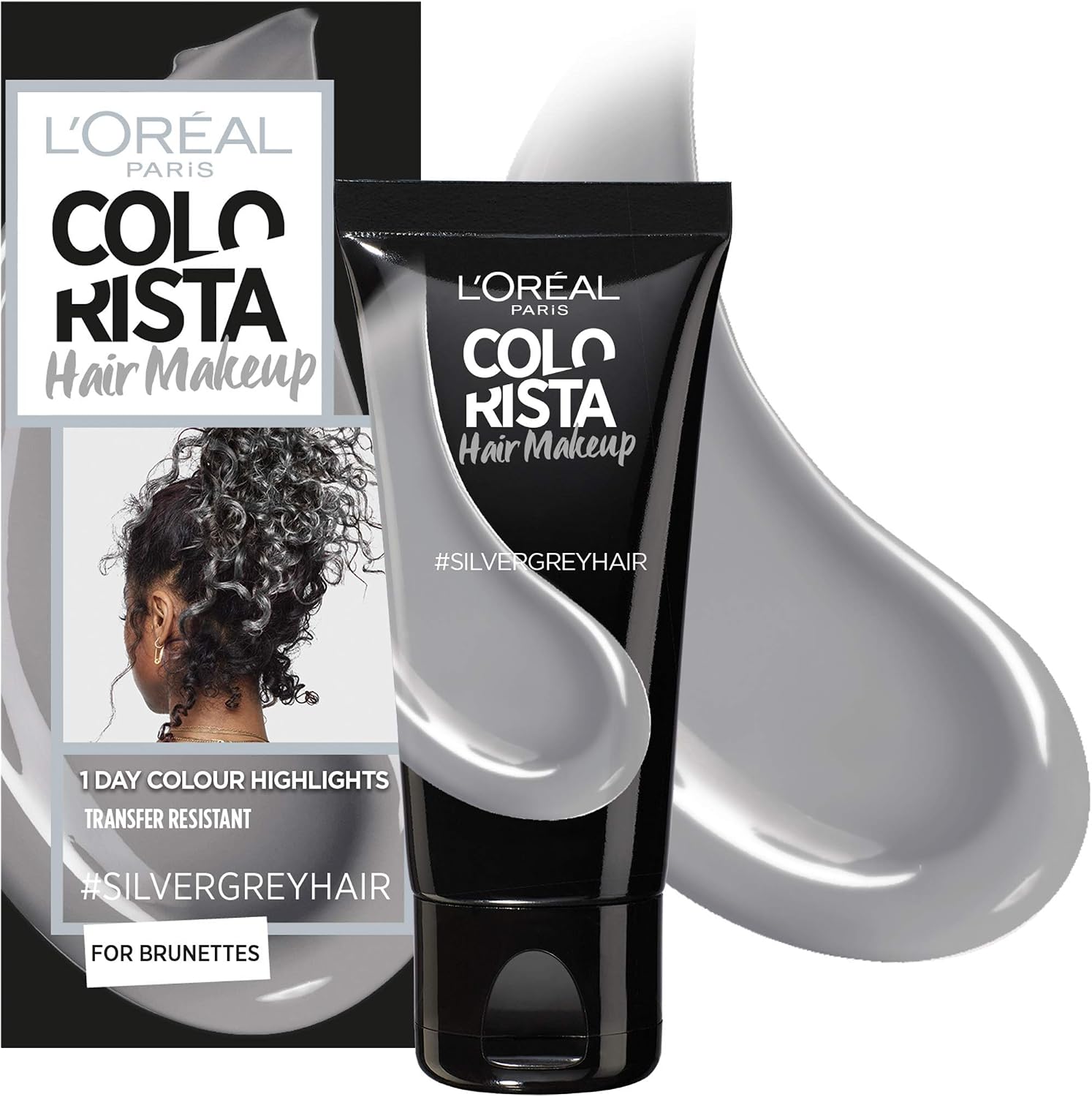 L'Oreal Colorista Hair Makeup Silver Grey Brunette Temporary Hair Colour 30ml, 30 ml (Pack of 1)