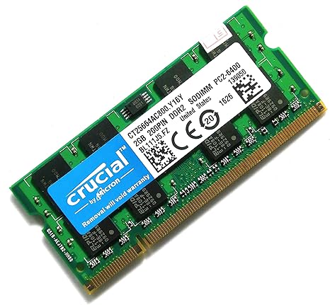 Amazon Crucial ノートpc 増設メモリ Pc2 6400 Ddr2 800mhz 2gb 0pin So Dimm 並行輸入 Side3 メモリ 通販