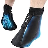 Tolaccea Plantar Fasciitis Night Splint Ice Pack Sock with Full Foot Ice Gel & Enhanced Cooling Arch Gel Pack, Adjustable Foot Splint for Women & Men for Foot Drop & Heel Pain
