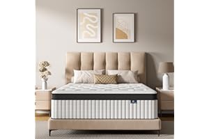 cemtip Queen Mattress, 10 Inch Hybrid Mattress in a Box, Memory Foam and Pocket Springs, Fiberglass Free, Soft and Breathable, Medium Firm Feel