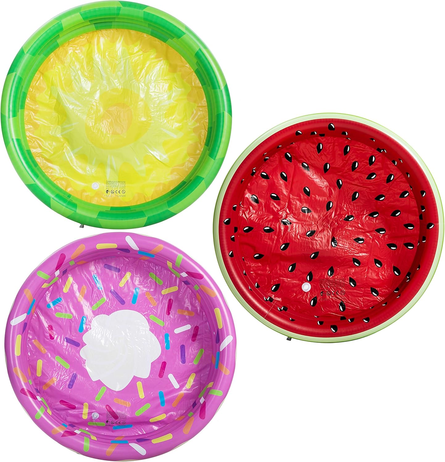 3 Pack 45" X 10" Inflatable Kiddie Pools, Watermelon & Pineapple & Cupcake Swimming Pool for Kids Summer Fun, Indoor&Outdoor Water Pool Baby Swimming Pool Pit Ball Pool: Toys & Games