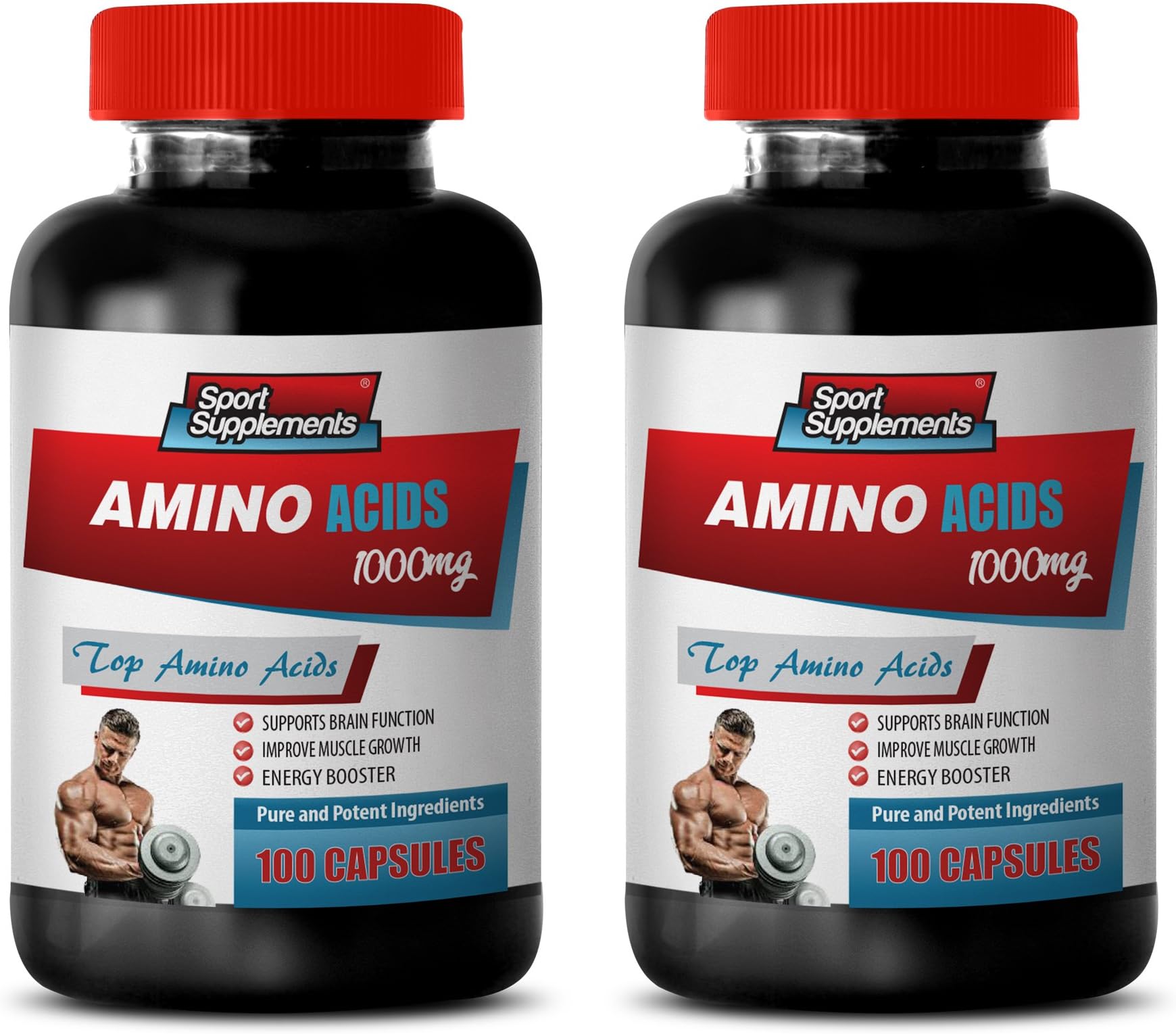 Bodybuilding Supplements Testosterone - Amino ACIDS 1000Mg - TOP Amino ACIDS Blend - l-arginine Complex - 2 Bottles 200 Capsules
