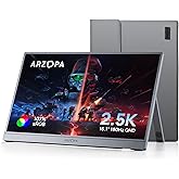 ARZOPA 16.1'' 180Hz 2.5K Portable Monitor, 2560x1440 QHD 107% sRGB Kickstand Portable Gaming Monitor with HDR, Ultra Slim, Ey