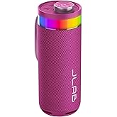 JLab Go Party Portable Bluetooth Speaker, Mulberry, 10 Watts of Power, 16+ Hours of Playtime, IP56 Waterproofing, Customizable RGB LED Lighting, Lab Sync Up to 100 Speakers, Custom Sound in-App