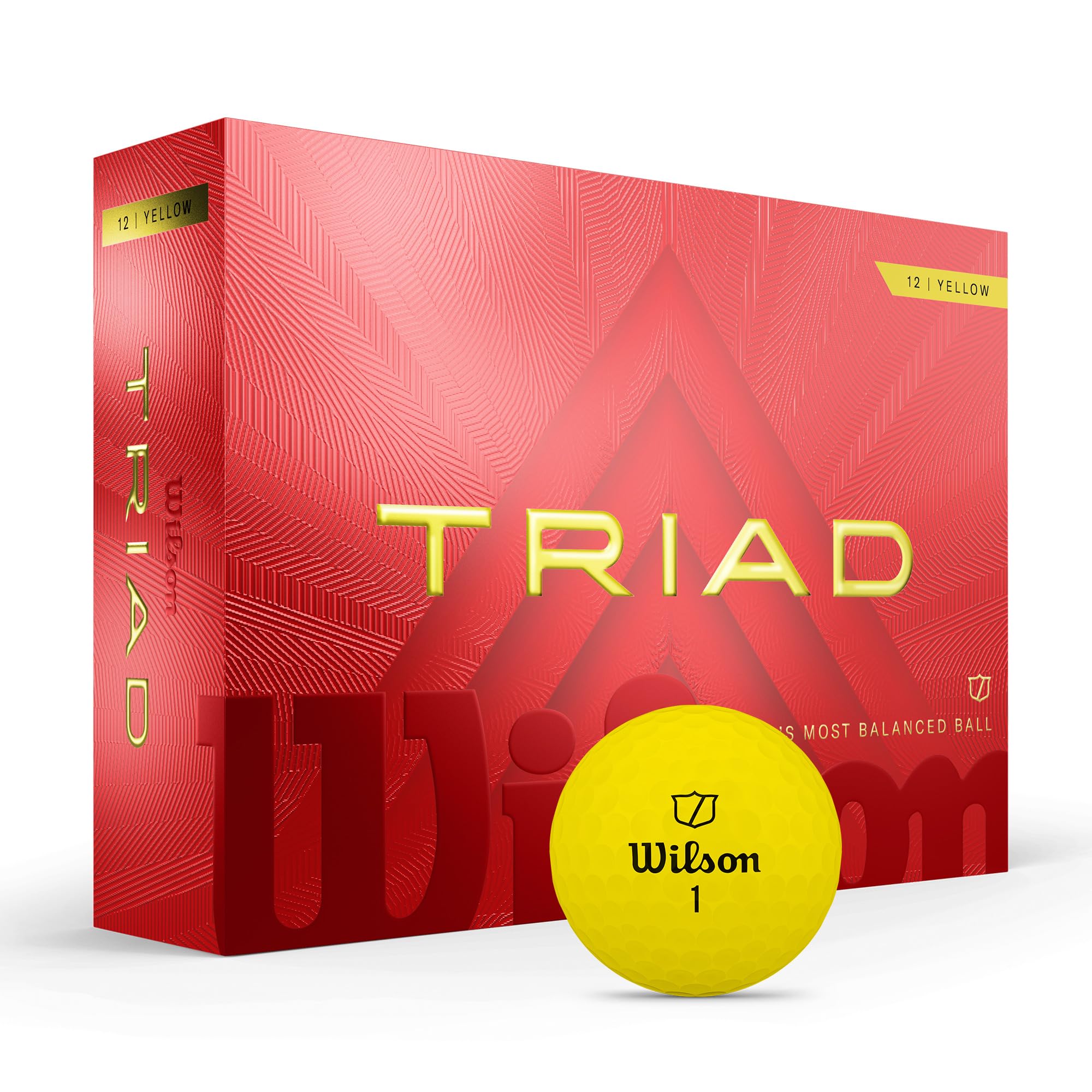 Photo 1 of WILSON 2025 Triad Golf Balls - Yellow, 12 Balls