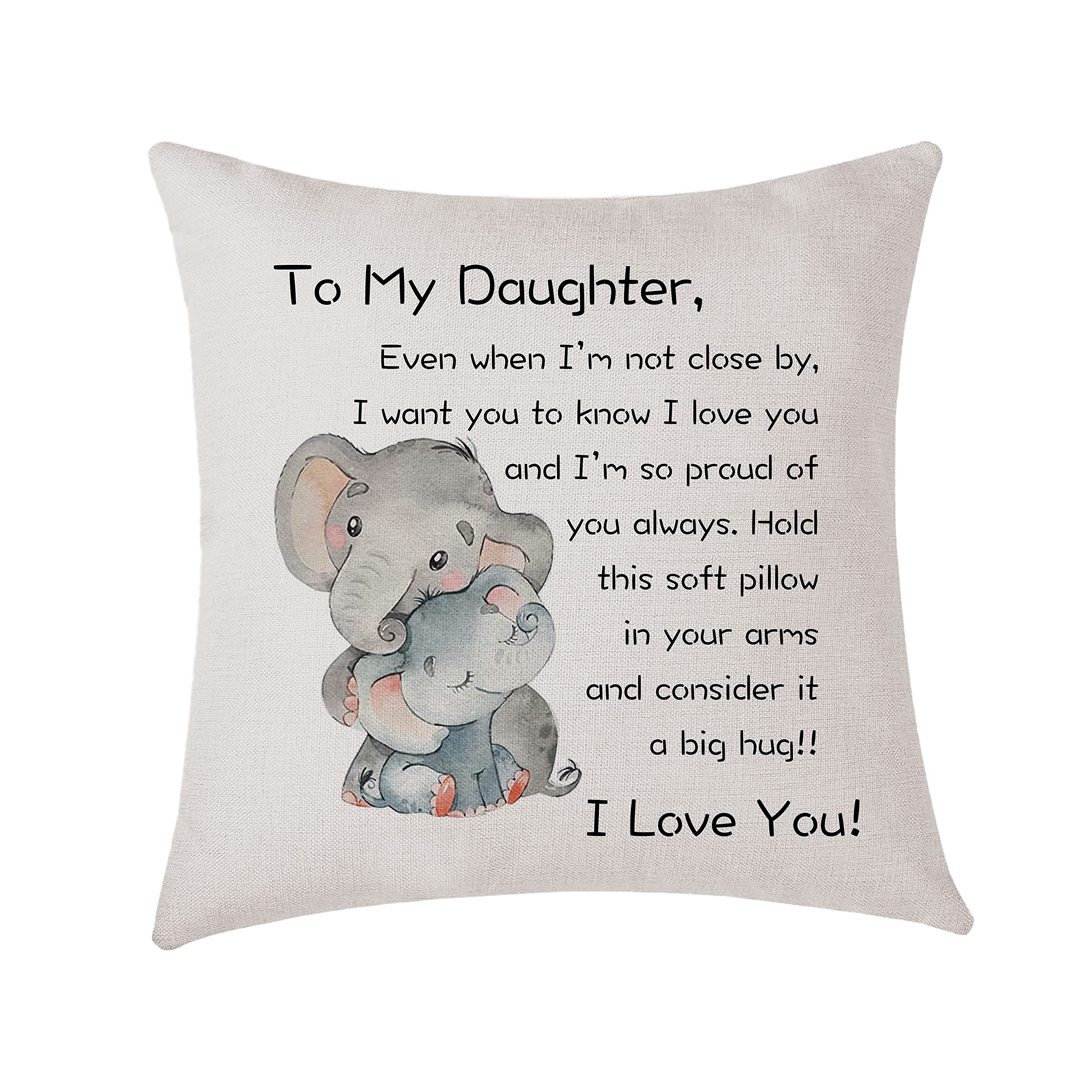AMZKWY To My Daughter Cushion cover Lovely Gifts from Mother & Father 45x45cm Cushion Cover Throw Pillow Case Birthday Gift for Daughter
