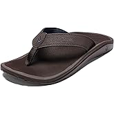 OLUKAI Ohana Men's Beach Sandals, Water Resistant Flip Flops, Arch Support & Comfort Fit, Lightweight & Durable, Enhanced Grip & Traction