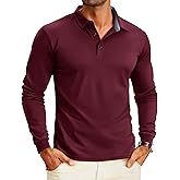 MAGCOMSEN Men's Polo Shirts Long Sleeve Golf Shirt Performance Quick Dry Moisture Wicking Casual Collared Shirts